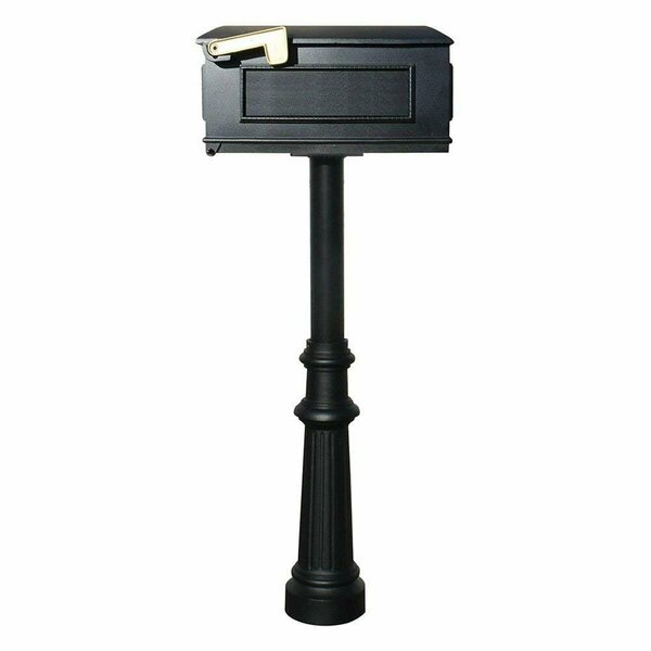 Qualarc The Hanford Twin Black Mailbox Post System with Scroll Supports - 70 x 22 x 20 in. HPWS2-000-LM